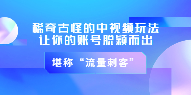 【副业项目3652期】稀奇古怪的中视频玩法，让你的账号脱颖而出，堪称“流量刺客”（图文+视频)-元满创业网