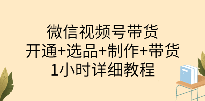 【副业项目3940期】陈奶爸·微信视频号带货：开通+选品+制作+带货（1小时详细教程）-元满创业网