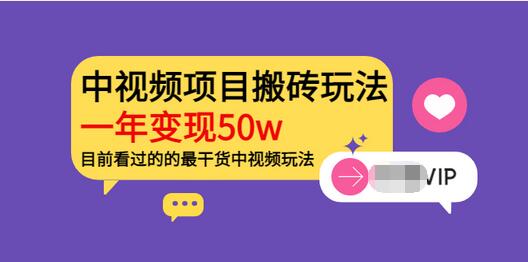 【副业项目3965期】《老吴·中视频项目搬砖玩法，一年变现50w》目前看过的的最干货中视频玩法-元满创业网