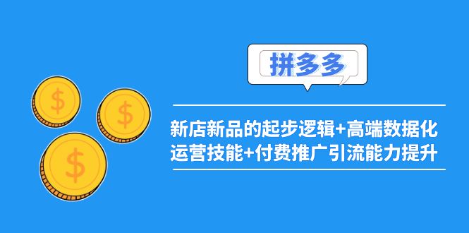 【副业项目4181期】2022拼多多：新店新品的起步逻辑+高端数据化运营技能+付费推广引流能力提升-元满创业网