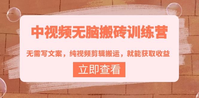【副业项目4219期】中视频无脑搬砖项目：无需写文案，纯视频剪辑搬运，就能获取收益！-元满创业网