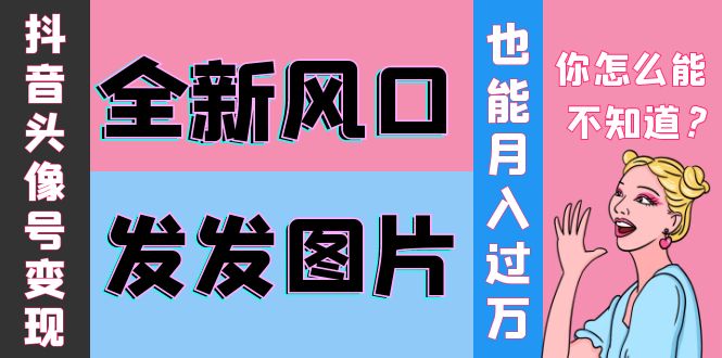 【副业项目4221期】抖音头像号变现0基础教程：全新风口，发发图片也能变现月入10000+-元满创业网