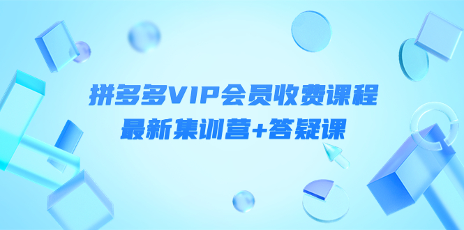 【副业项目4426期】某社群·拼多多VIP会员收费课程，最新集训营+答疑课-价值3299元-元满创业网