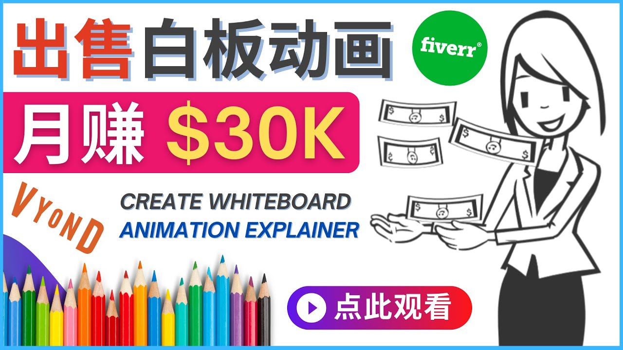 【副业项目4579期】如何用最简单制作白板动画（WhiteBoard Animation）月赚3万美元-元满创业网