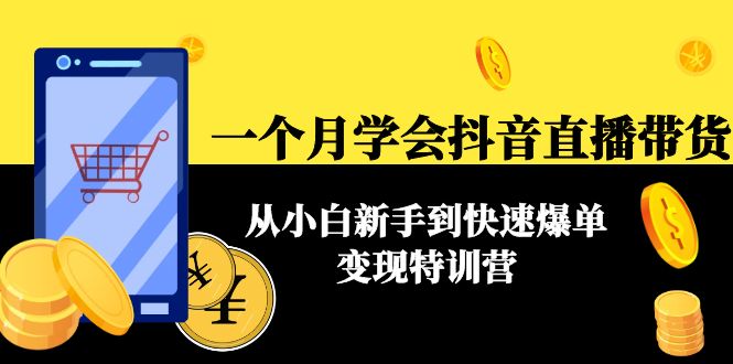 【副业项目4577期】一个月学会抖音直播带货：从小白新手到快速爆单变现特训营(63节课)-元满创业网