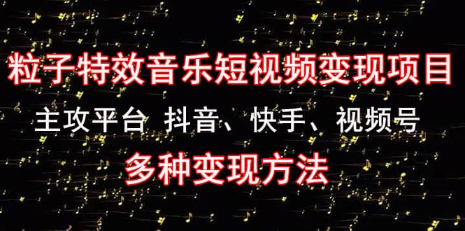 【副业项目4821期】《粒子特效音乐短视频变现项目》主攻平台 抖音、快手、视频号 多种变现方法-元满创业网
