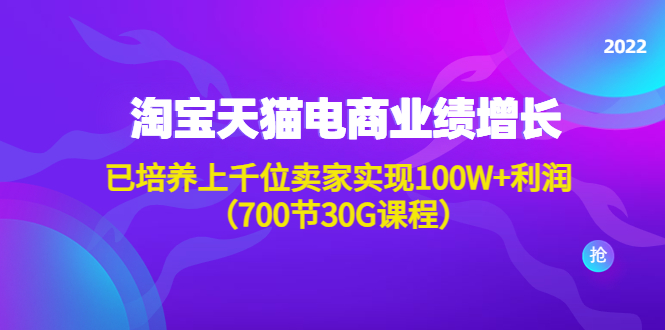 【副业项目4675期】淘系天猫电商业绩增长：已培养上千位卖家实现100W+利润（700节30G课程）-元满创业网