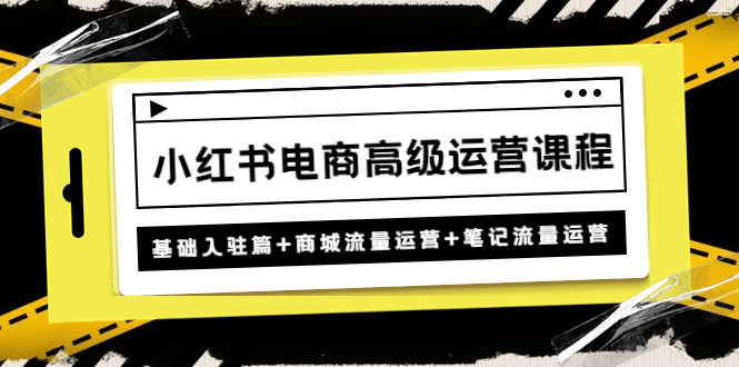 【副业项目4879期】小红书电商高级运营课程：基础入驻篇+商城流量运营+笔记流量运营-元满创业网