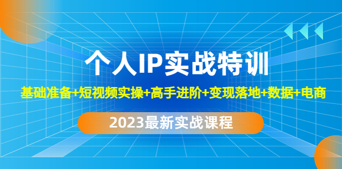 【副业项目4959期】2023个人IP实战特训：基础准备+短视频实操+高手进阶+变现落地+数据+电商-元满创业网