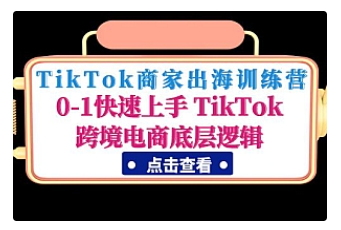 【副业项目5013期】TikTok商家出海训练营：0-1快速上手 TikTok跨境电商底层逻辑-元满创业网