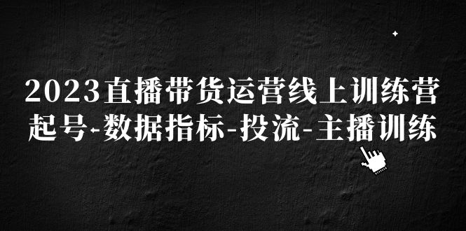【副业项目5282期】2023直播带货运营线上训练营，起号-数据指标-投流-主播训练-元满创业网