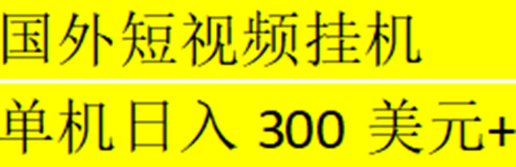 【副业项目5287期】海外暴力短视频挂机全自动撸美金 单机日入300美元+【脚本免费】-元满创业网