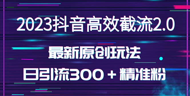 【副业项目5421期】日引300＋创业粉，独家抖音高效截流2.0玩法（价值1280）-元满创业网