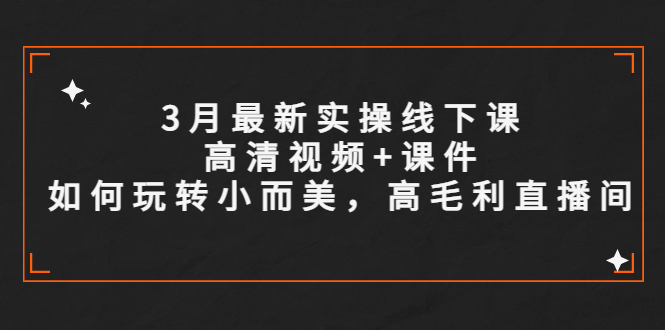 【副业项目5675期】3月最新实操线下课高清视频+课件，如何玩转小而美，高毛利直播间-元满创业网
