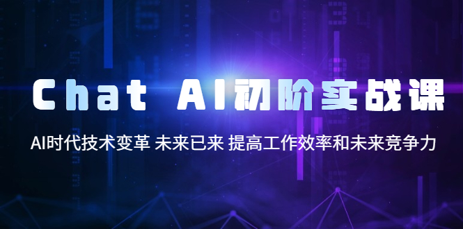 【副业项目5685期】Chat AI初阶实战课，AI时代技术变革 未来已来 提高工作效率和未来竞争力-元满创业网