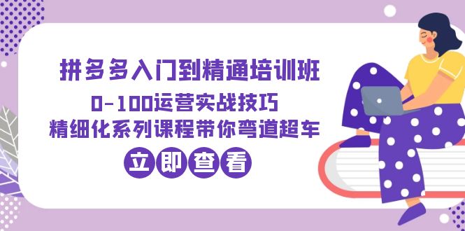 【副业项目6297期】2023拼多多入门到精通培训班：0-100运营实战技巧 精细化系列课带你弯道超车-元满创业网