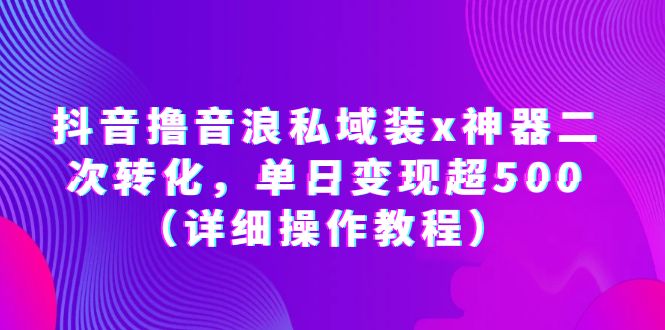 【副业项目6229期】抖音撸音浪私域装x神器二次转化，单日变现超500（详细操作教程）-元满创业网