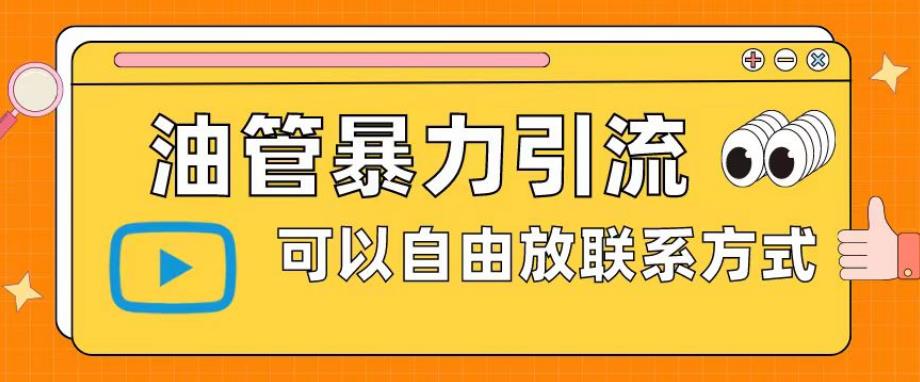 【副业项目6166期】油管暴力引流，可以自由放联系方式【揭秘】-元满创业网