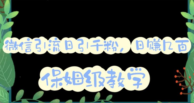 【副业项目6091期】微信互推圈半自动引流方案，矩阵操作日引千人思路【详细视频教程】-元满创业网