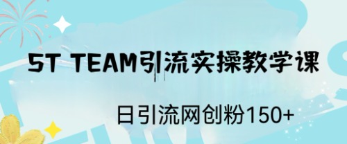 【副业项目6745期】ST TEAM引流实操课，日引流网创粉100+-元满创业网