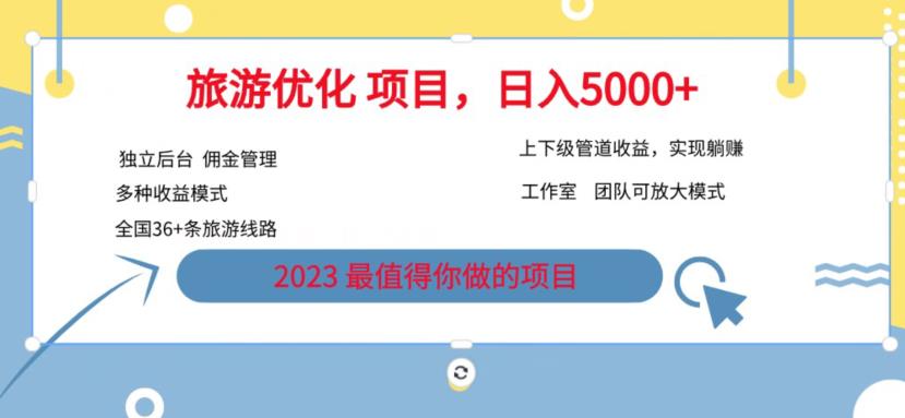 【副业项目6884期】旅游项目最新模式，独立后台+全国35+线路，日入5000+【揭秘】-元满创业网
