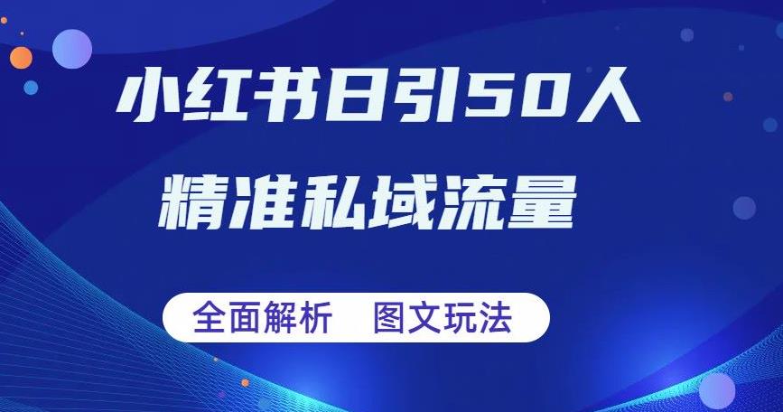 【副业项目6772期】全面解析小红书图文引流日引50私域流量【揭秘】-元满创业网