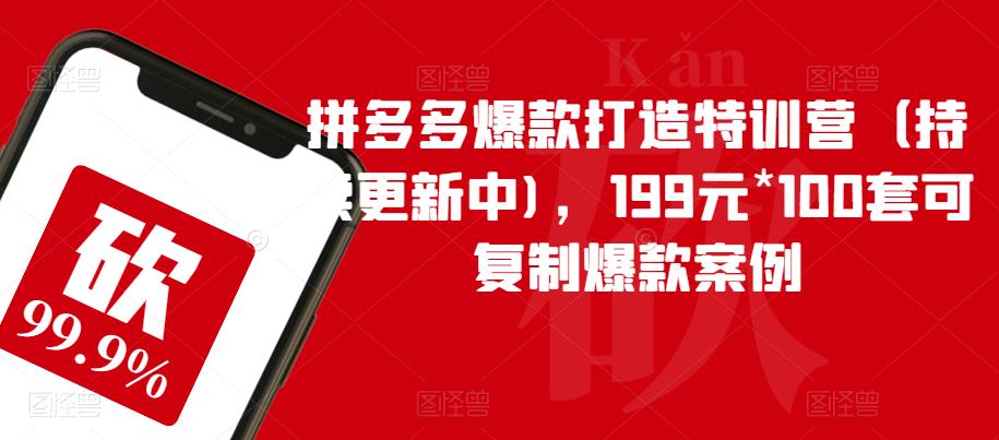 【副业项目6391期】拼多多爆款打造特训营（持续更新中)，199元*100套可复制爆款案例-元满创业网