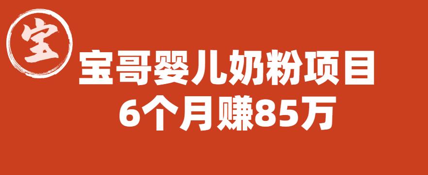 【副业项目6416期】宝哥婴儿奶粉项目，6个月赚85w【图文非视频】【揭秘】-元满创业网