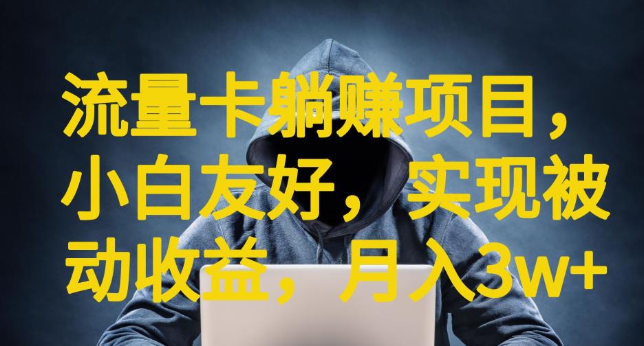 【副业项目6842期】流量卡躺赚项目，小白友好，开设后台，实现被动收益，只要出卡，就能一直赚钱，利润高昂【揭秘】-元满创业网
