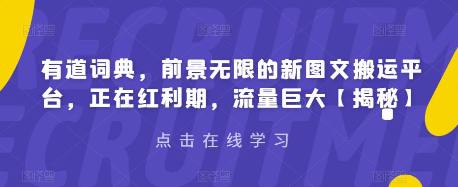 【副业项目6843期】有道词典，前景无限的新图文搬运平台，正在红利期，流量巨大【揭秘】-元满创业网