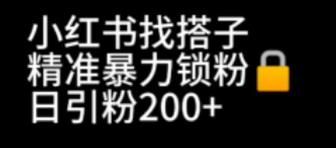 【副业项目7040期】小红书找搭子暴力精准锁粉+引流日引200+精准粉-元满创业网