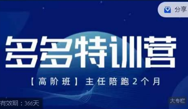 【副业项目7488期】纪主任·多多特训营高阶班，拼多多最新玩法技巧落地实操-元满创业网