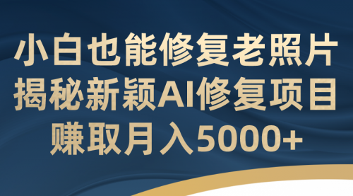【副业项目7218期】小白也能修复老照片！揭秘新颖AI修复项目-元满创业网