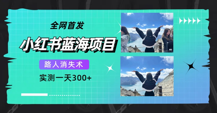 【副业项目7750期】全网首发，小红书蓝海项目，路人消失术，实测一天300+（教程+工具）-元满创业网