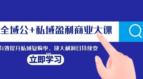 【副业项目8291期】全域公+私域盈利商业大课，有效提升私域复购率，放大利润且持续变现-元满创业网
