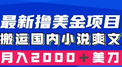 【副业项目8408期】国内小说爽文搬运到国外，复制粘贴一月2000+美金-元满创业网