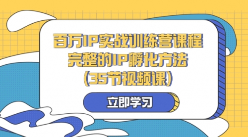【副业项目8430期】百万IP实战训练营课程，完整的IP孵化方法（35节视频课）-元满创业网