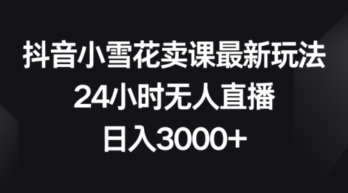 【副业项目8485期】抖音小雪花卖课最新玩法，24小时无人直播-元满创业网