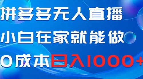 【副业项目8603期】拼多多无人直播，小白在家就能做，0成本日入1000+-元满创业网