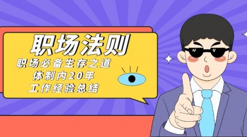 【副业8695期】《职场 法则》职场必备生存之道，体制内20年 工作经验总结（17节课）-元满创业网