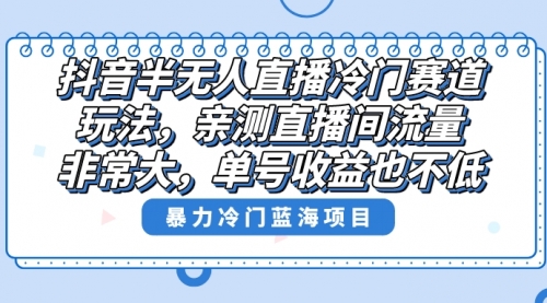 【副业8732期】抖音半无人直播冷门赛道玩法，直播间流量非常大，单号收益也不低！-元满创业网
