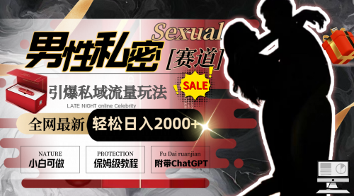 【副业8789期】全网最新男性私密赛道玩法，引爆私域流量，轻松日入2000+-元满创业网