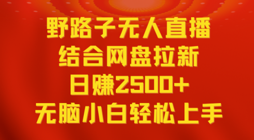 【副业9033期】无人直播野路子结合网盘拉新，日赚2500+多平台变现，小白无脑轻松上手操作-元满创业网