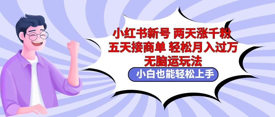 小红书新号两天涨千粉五天接商单轻松月入过万 无脑搬运玩法 小白也能轻…-元满创业网