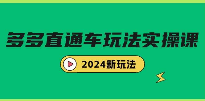 多多直通车玩法实战课，2024新玩法（7节课）-元满创业网