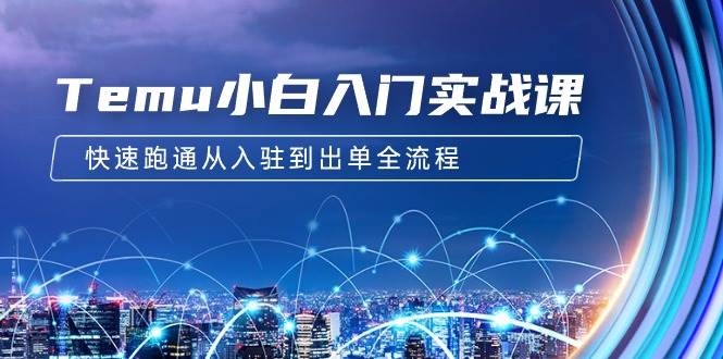 Temu小白入门实战课：跨境拼多多电商培训 快速跑通从入驻到出单全流程-12节-元满创业网
