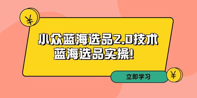 拼多多培训第33期：小众蓝海选品2.0技术-蓝海选品实操！-元满创业网