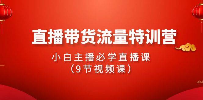 2024直播带货流量特训营，小白主播必学直播课（9节视频课）-元满创业网