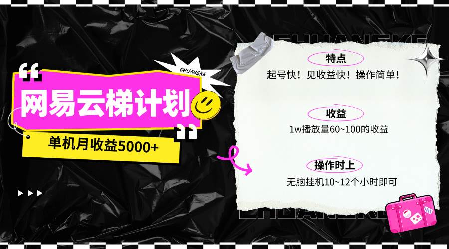 最新网易云梯计划网页版，单机月收益5000+！可放大操作-元满创业网