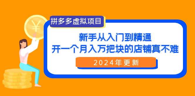 拼多多虚拟项目：入门到精通，开一个月入万把块的店铺 真不难（24年更新）-元满创业网